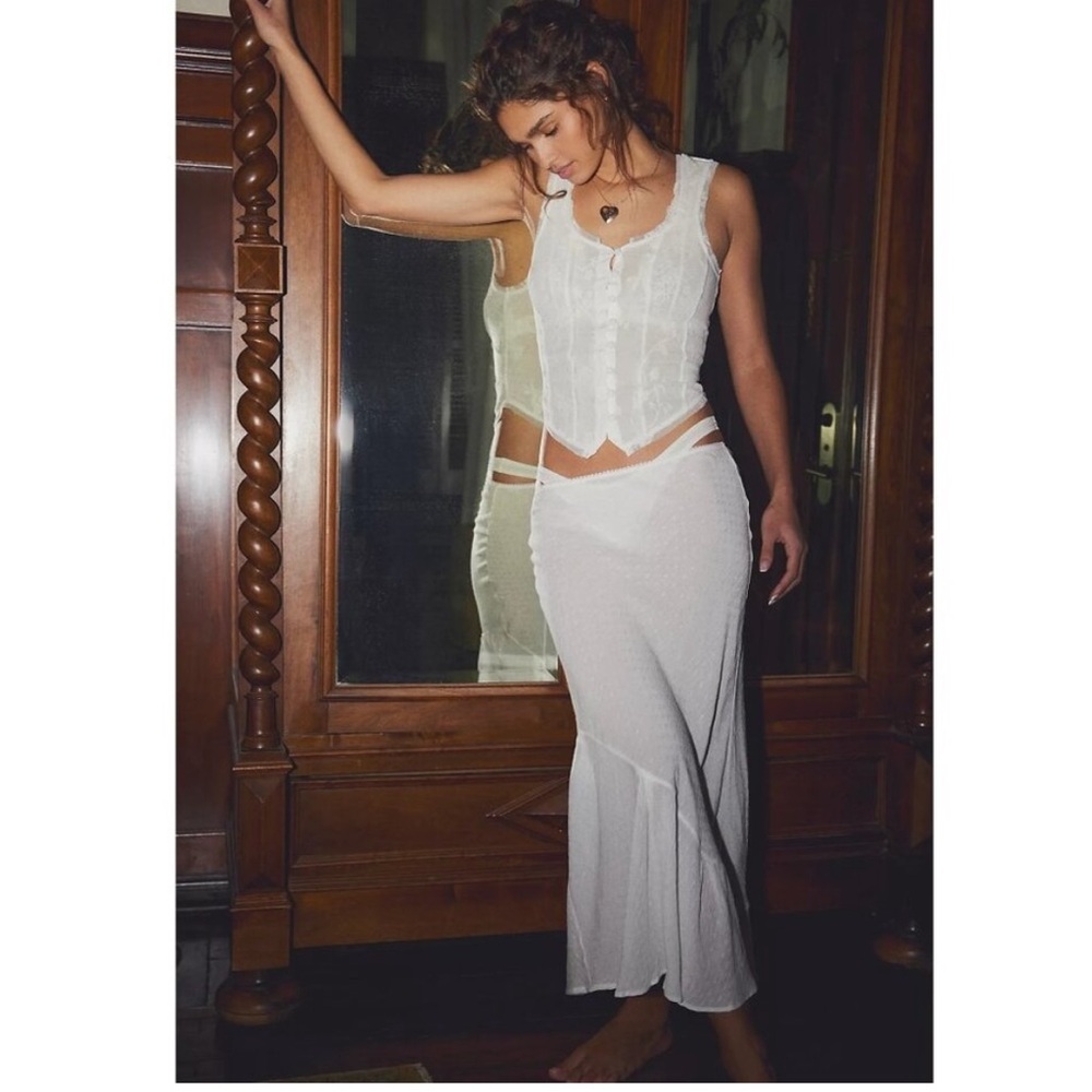 Free People Sweet On You bias slip Skirt NWT